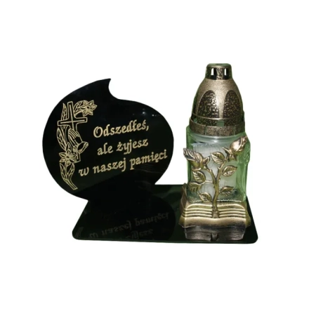 statuetka na znicz z indyidualnym grawerem, łezka